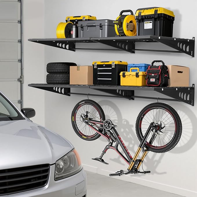 Garage Shelving 2x3ft 4-Pack, Garage Storage Rack 24"x36" Metal Shelves Black - Image 8