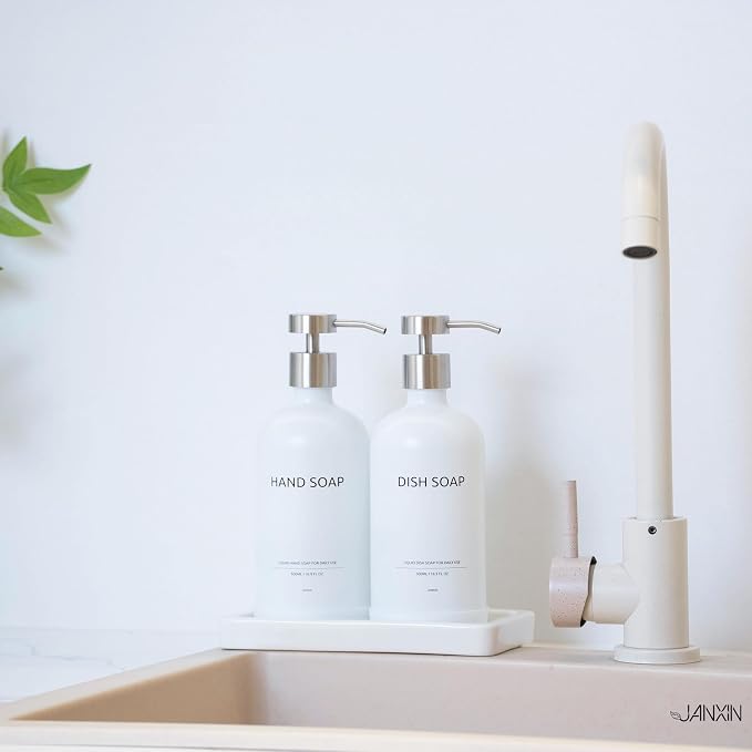 Glass Kitchen Soap Dispenser Set - Image 6