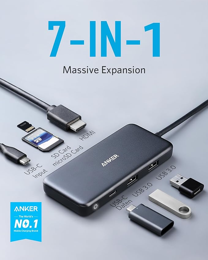 Anker USB C Hub, with 4K HDMI, 85W Power Delivery, USB-C and 2 USB-A 5Gbps Data - Image 7