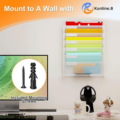 Kuntine.B Wall File Organizer Hanging Magazine Holder - Image 4