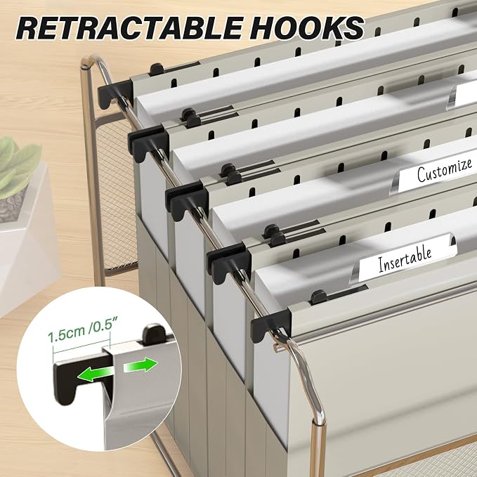 Ansook Hanging File Folders Letter Size, 12 Pack Extra Capacity File Folders - Image 6