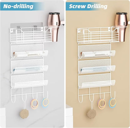 VITVITI Metal Hair Tool Organizer Wall Mount, Hair Dryer Holder - Image 4