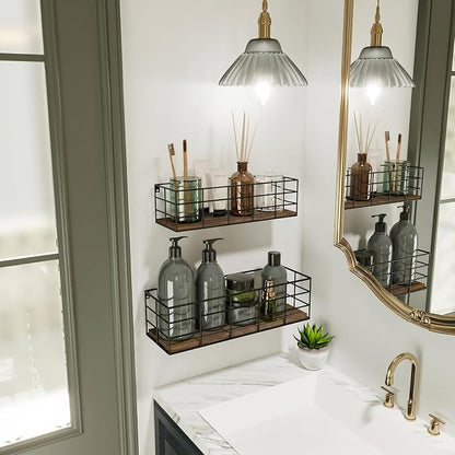 Fixwal Wall Shelves, 4 Sets of Hanging Floating Shelves, Wall Mounted Shelves - Image 2