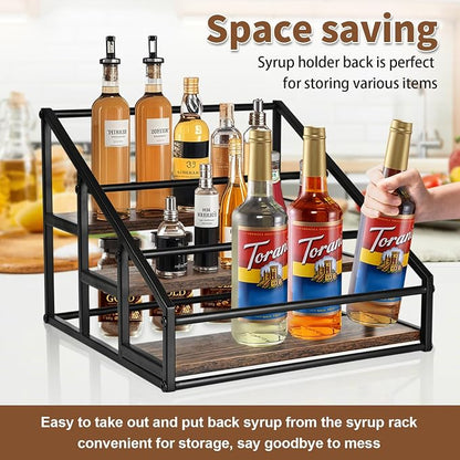Coffee Syrup Rack Organizer, 3-Tier 12 Bottles Syrup Rack - Image 6