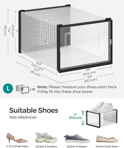 SONGMICS Shoe Boxes, Stackable Clear Plastic Boxes - Image 5