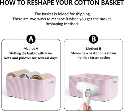 Large Storage Baskets for Shelves, Closet Organizers Bins for Clothes Blanket - Image 7