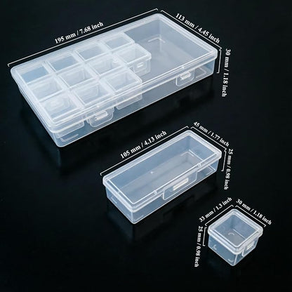 112 Pieces Mixed Sizes Rectangular Empty Mini Clear Plastic Organizer Box | - Image 2
