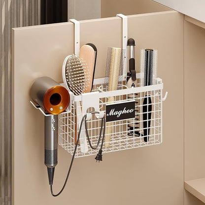 Hair Dryer Holder Cabinet Door 3-in-1 Adhesive Hair Tool Organizer Wall Mounted by COMFORTYOURHOME
