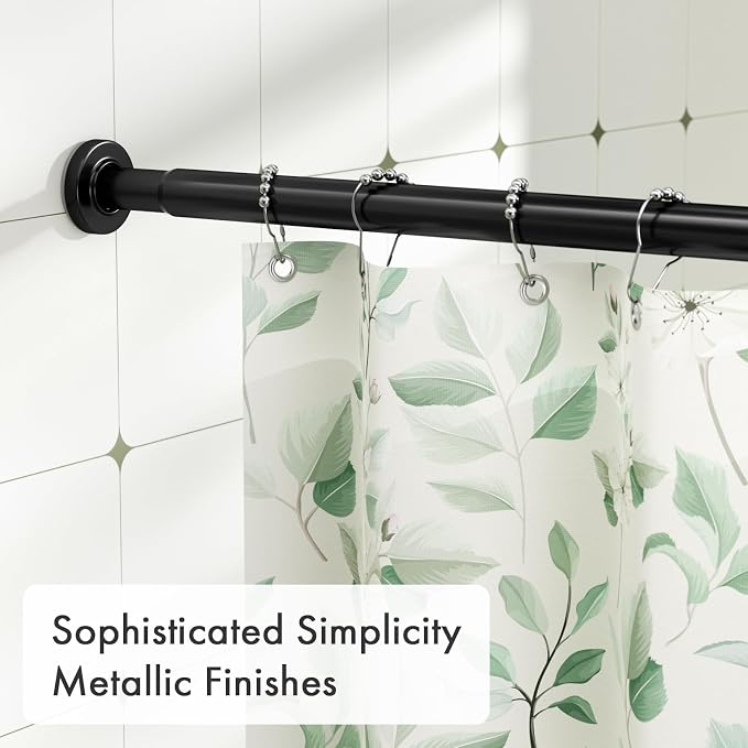 AmazerBath Spring Tension Shower Curtain Rod, 31-46.5 Inches Heavy Duty Shower - Image 4