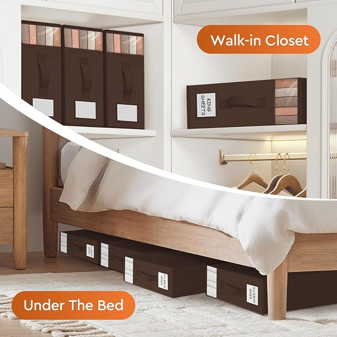 StorageTastic 8 Pack Bed Sheet Closet Organizers and Storage, Sturdy Foldable - Image 6