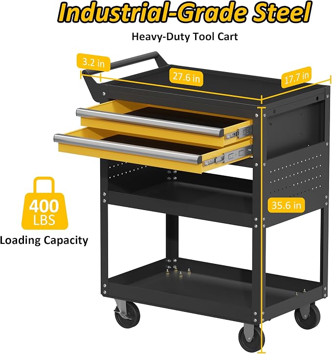 5-Tier Rolling Tool Cart on Wheels, Tool Storage Organizer - Image 3