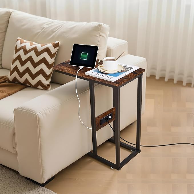 VECELO C Shaped End Side Table - Image 4