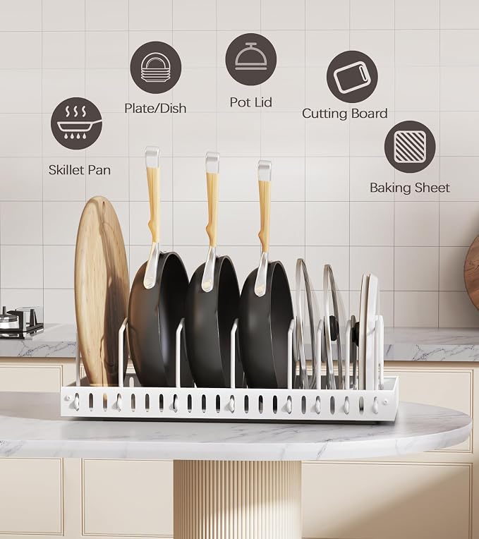 Pull Out Pots and Pans Organizer Under Cabinet, Sliding Lid Holder and Pan Rack - Image 7