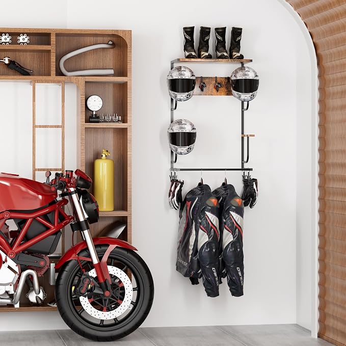 Motorcycle Helmet Holder Wall-Mounted Helmet Rack - Image 7