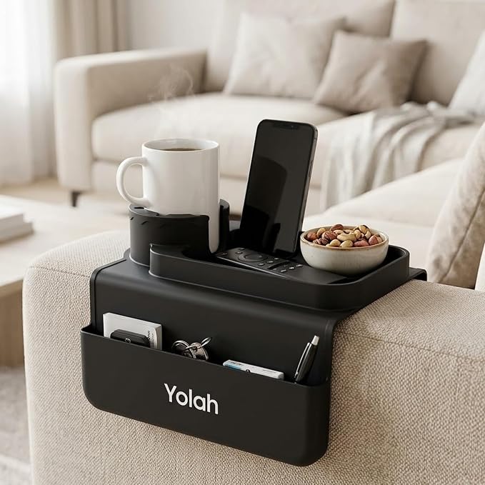 YOLAH Silicone Couch Cup Holder Tray - Image 3