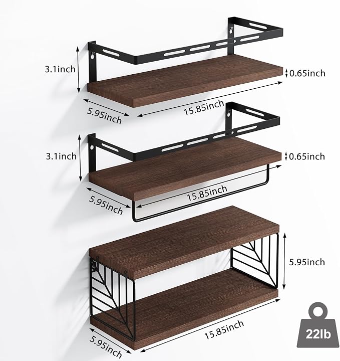 Fixwal Wall Mounted Bathroom Shelves Over Toilet | Wall Shelf - Image 3