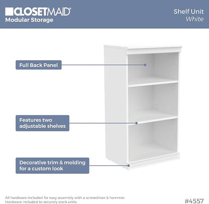 ClosetMaid Modular Storage 21.38-inch W 3-Shelf 4-Drawer Tower Wood Closet - Image 5