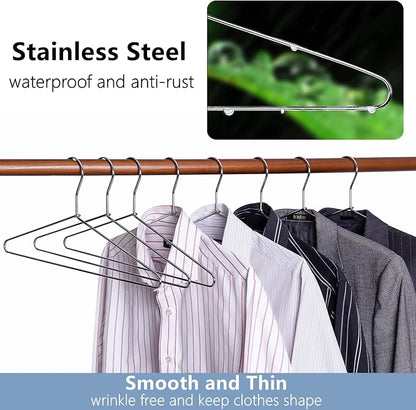 Amber Home 20 Pack Heavy Duty Metal Coat Hangers, Suit & Pants - Image 5