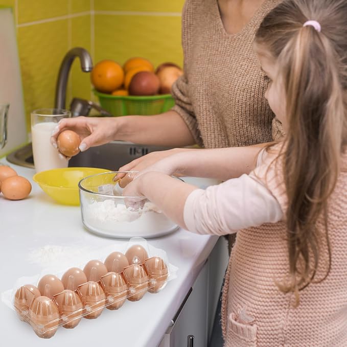 200Pcs Plastic Egg Carton Bulk Empty Clear Egg Tray Holder Container - Image 5