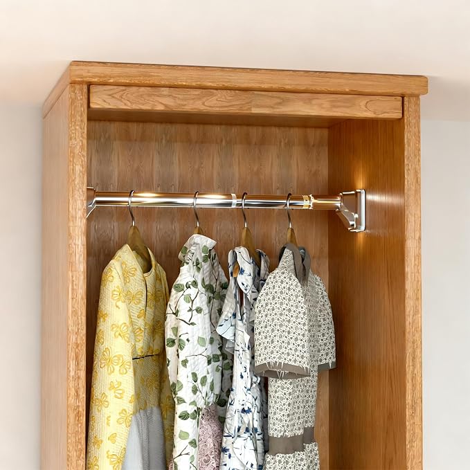 Stainless Steel Adjustable Closet Rod, No-Drill Installation, Heavy-Duty - Image 3