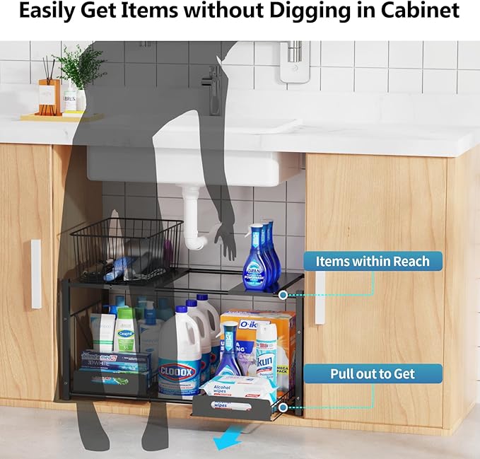 iSPECLE Extendable Under Sink Organizer - Image 4