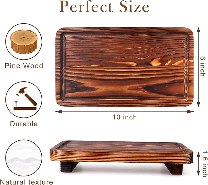 Farmhouse Bathroom Counter Organizer Wood Risers Display Pedestal Stand Small - Image 6