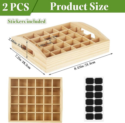 2 PCS Wooden Essential Oil Bottle Storage Box, Essential Oil Holder Detachable - Image 2