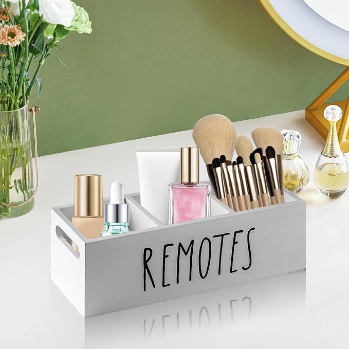Remote Control Holder for Table, Wooden TV Remote Holder, Remote Storage Box - Image 7