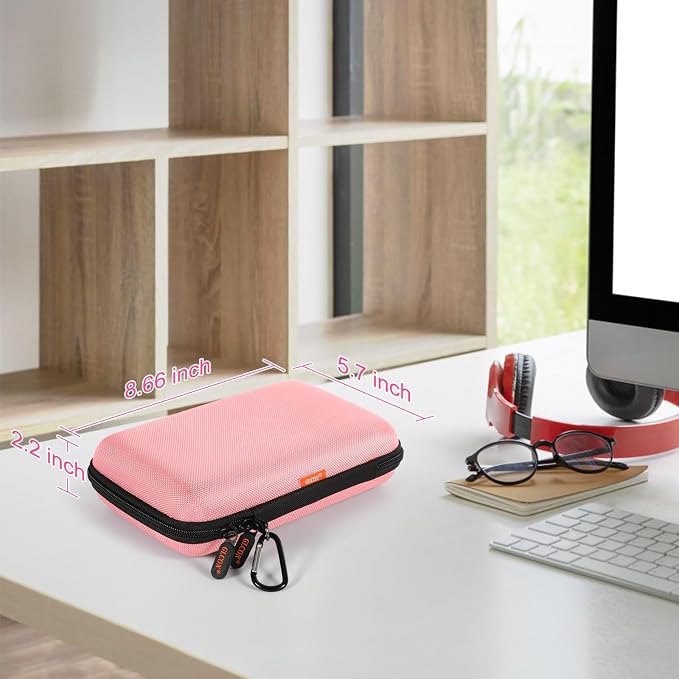 Large Hard Shell Carrying Case for External Hard Drive, Power Bank, Heart - Image 6