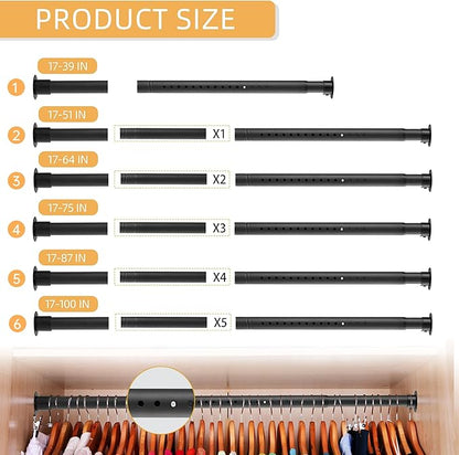 Closet Rods for Hanging Clothes, 1.3 Inch Diameter Heavy Duty Closet Rod 17-64 - Image 6