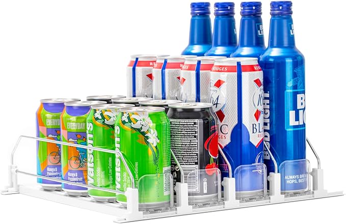 Rula Drink Organizer for Fridge, Self-Pushing Soda Can Dispenser for Mini by Rula