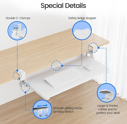 NearHub Large Keyboard Tray Under Desk Slide Out - Image 4