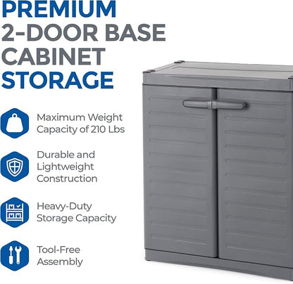 Gracious Living 2-Shelf Base Cabinet, MaxIt Lockable Utility Storage - Image 4