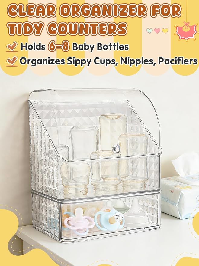 Flip-top Baby Bottle Organizer for 6 to 8 Bottles - Image 4