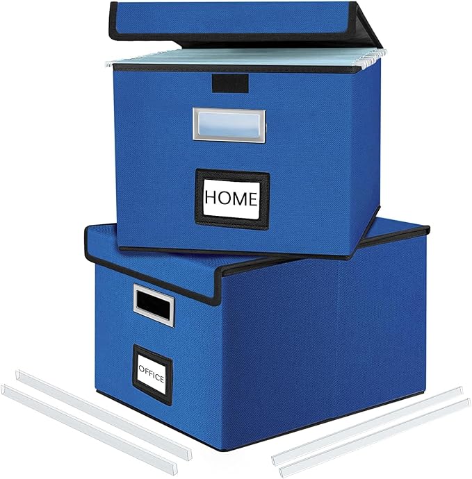 File Organizer Box with Lids, Collapsible File Folder Organizer | File Box with by Huolewa