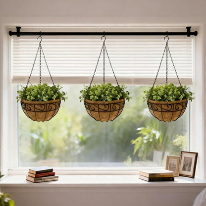 12 Inch Hanging Baskets for Plants Outdoor, 3 Pack Metal Wire Hanging Planters - Image 4