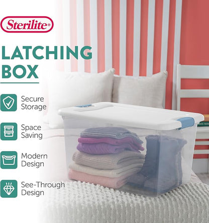 Sterilite 4-Pack 64 Quart Latching Box, Dorm Room, and Closet Organization - Image 3