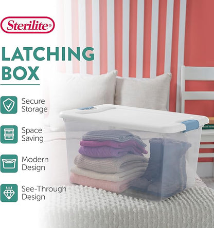 Sterilite 8-Pack 64 Quart Latching Box, Dorm Room, and Closet Organization - Image 3