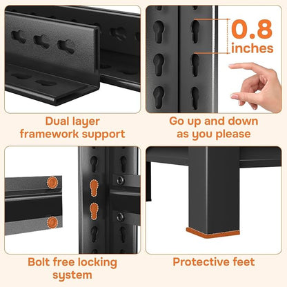 2Pack 78''H*46W'' Garage Shelving Units Adjustable Heavy Duty 5-Tier Garage - Image 5