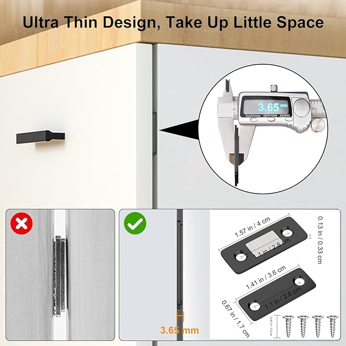 Cabinet Magnetic Catch Jiayi 10 Pack Ultra Thin Cabinet Door Magnets Stick on - Image 4