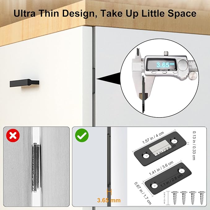 Cabinet Magnetic Catch Jiayi 8 Pack Ultra Thin Cabinet Door Magnets Stick on - Image 4