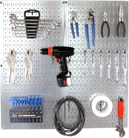 Wall Control Pegboard 32in x 16in Galvanized Metal Pegboard Tool Board Panel - Image 9