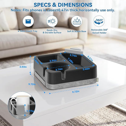 Couch Cup Holder Tray Couch Cup Holder Pillow Soft Sofa Caddy Drink Holder - Image 6