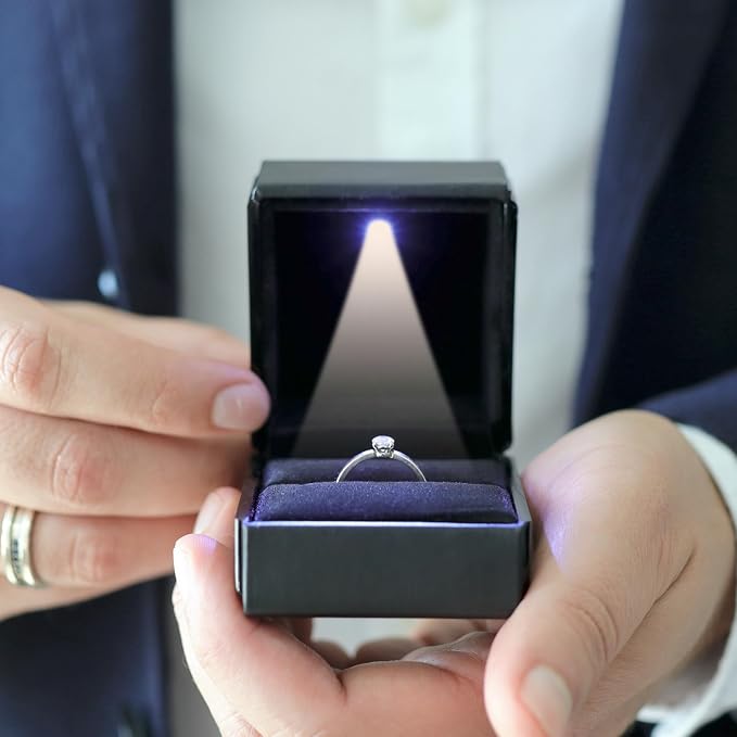 Novel Box Square Shaped Black Ring Box - Image 8