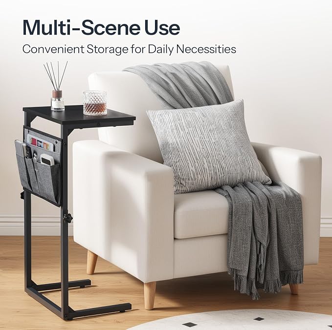 HOOBRO C Shaped End Table, 29.5’’ Adjustable Height Side Table - Image 5