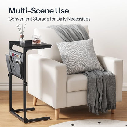 HOOBRO C Shaped End Table, 29.5’’ Adjustable Height Side Table - Image 5