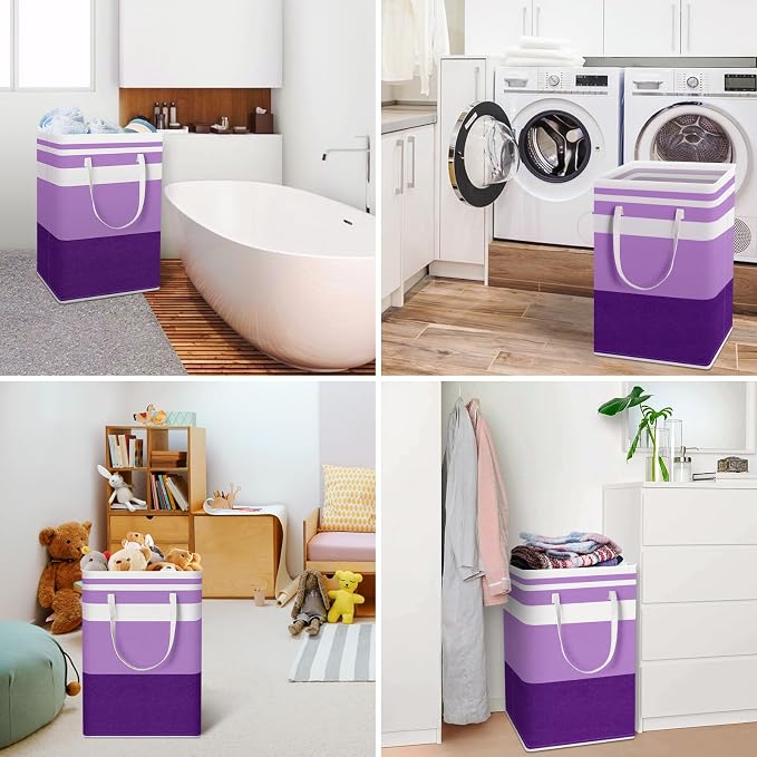 HomeHacks 2 Pack Large Laundry Baskets, Waterproof, Freestanding Laundry Hampers - Image 6