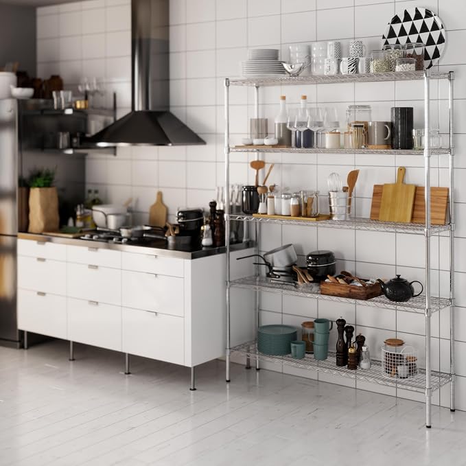 14" Deep x 54" Wide x 74" Height Wire Shelving Kit | 5-Tier | NSF Commercial - Image 8