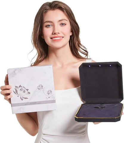 HSLFUAI Large Necklace Box, Necklace Gift Box - Image 3