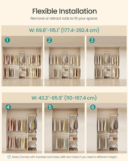 SONGMICS Closet System, Customizable Walk-In Closet Organizer System - Image 5